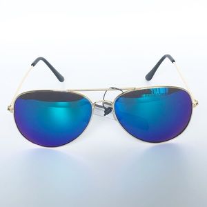 Men's Foster Grant Gold Metal Mirrored Sunglasses